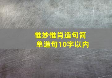 惟妙惟肖造句简单造句10字以内