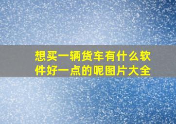 想买一辆货车有什么软件好一点的呢图片大全