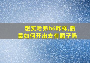 想买哈弗h6咋样,质量如何开出去有面子吗