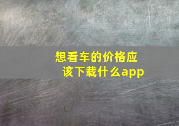 想看车的价格应该下载什么app