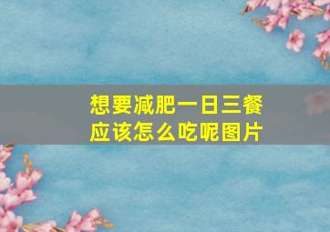 想要减肥一日三餐应该怎么吃呢图片