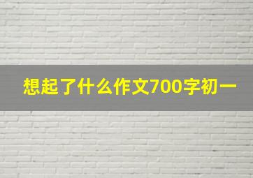 想起了什么作文700字初一