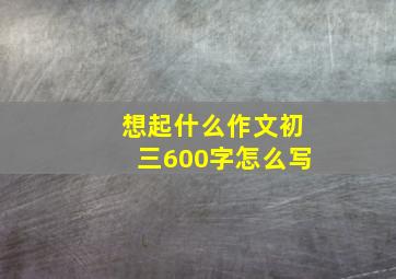 想起什么作文初三600字怎么写