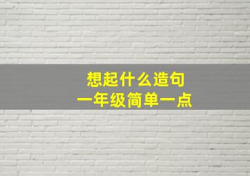 想起什么造句一年级简单一点