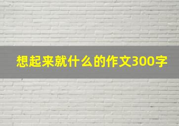 想起来就什么的作文300字