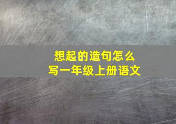 想起的造句怎么写一年级上册语文