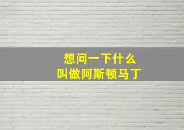 想问一下什么叫做阿斯顿马丁