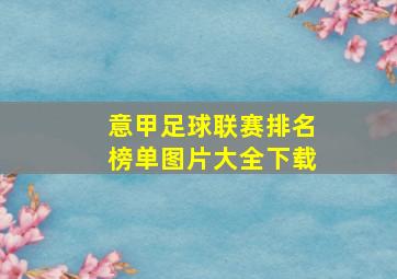 意甲足球联赛排名榜单图片大全下载