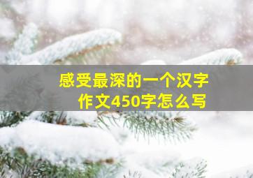 感受最深的一个汉字作文450字怎么写