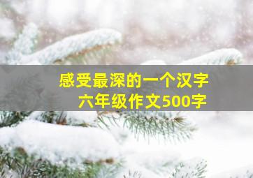 感受最深的一个汉字六年级作文500字