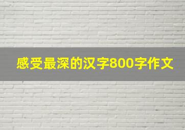 感受最深的汉字800字作文