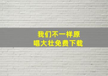 我们不一样原唱大壮免费下载