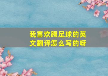 我喜欢踢足球的英文翻译怎么写的呀