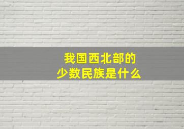 我国西北部的少数民族是什么