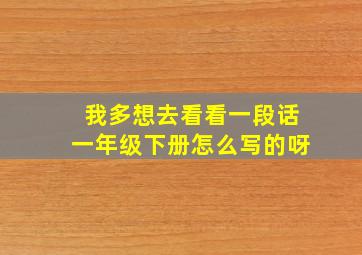 我多想去看看一段话一年级下册怎么写的呀