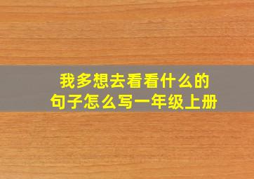 我多想去看看什么的句子怎么写一年级上册