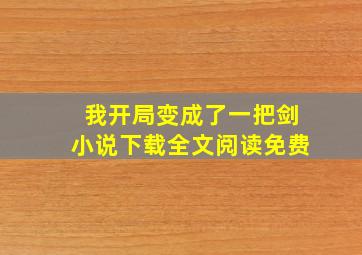 我开局变成了一把剑小说下载全文阅读免费