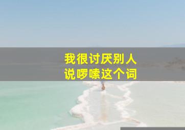 我很讨厌别人说啰嗦这个词