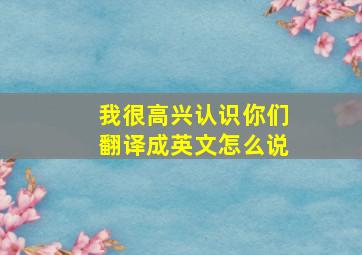 我很高兴认识你们翻译成英文怎么说