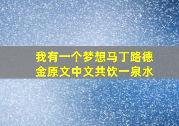 我有一个梦想马丁路德金原文中文共饮一泉水