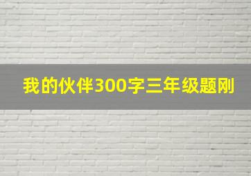 我的伙伴300字三年级题刚