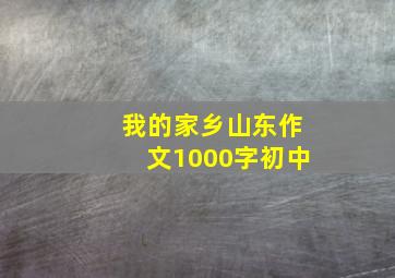 我的家乡山东作文1000字初中