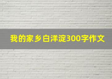 我的家乡白洋淀300字作文