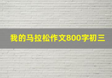 我的马拉松作文800字初三