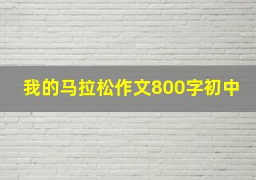 我的马拉松作文800字初中