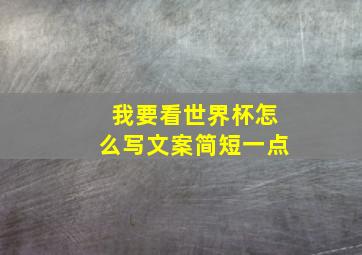 我要看世界杯怎么写文案简短一点