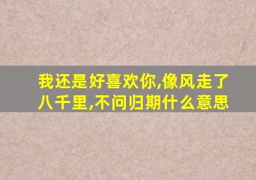 我还是好喜欢你,像风走了八千里,不问归期什么意思