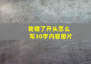 我错了开头怎么写30字内容图片