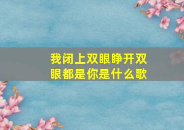 我闭上双眼睁开双眼都是你是什么歌