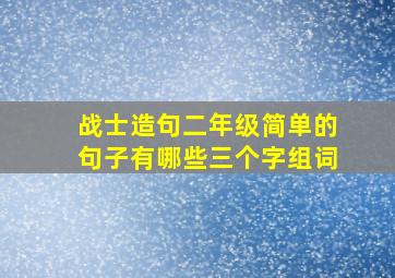 战士造句二年级简单的句子有哪些三个字组词