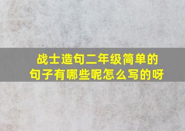 战士造句二年级简单的句子有哪些呢怎么写的呀