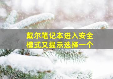 戴尔笔记本进入安全模式又提示选择一个