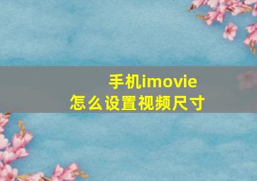 手机imovie怎么设置视频尺寸