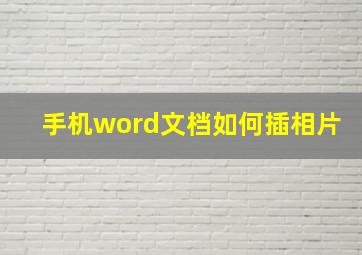 手机word文档如何插相片