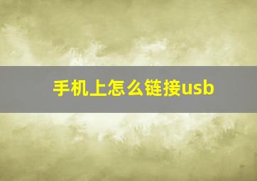 手机上怎么链接usb