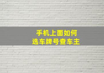 手机上面如何选车牌号查车主