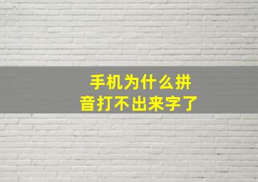 手机为什么拼音打不出来字了