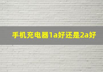 手机充电器1a好还是2a好