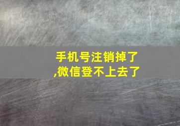 手机号注销掉了,微信登不上去了