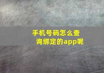 手机号码怎么查询绑定的app呢