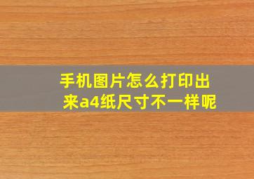 手机图片怎么打印出来a4纸尺寸不一样呢