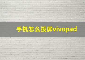 手机怎么投屏vivopad