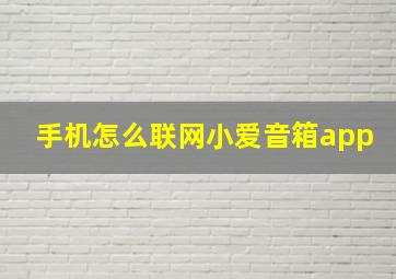 手机怎么联网小爱音箱app