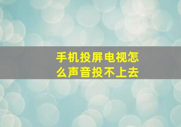 手机投屏电视怎么声音投不上去