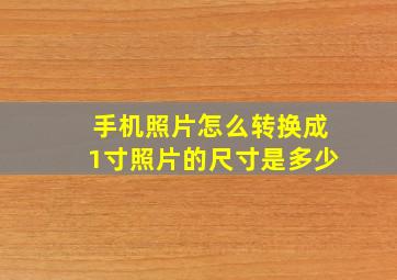 手机照片怎么转换成1寸照片的尺寸是多少