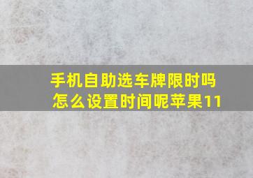 手机自助选车牌限时吗怎么设置时间呢苹果11